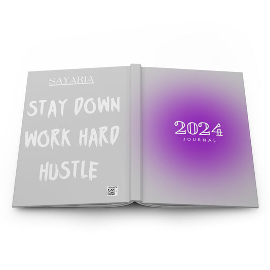Hardcover Journal Matte 'Stay Down' PURP