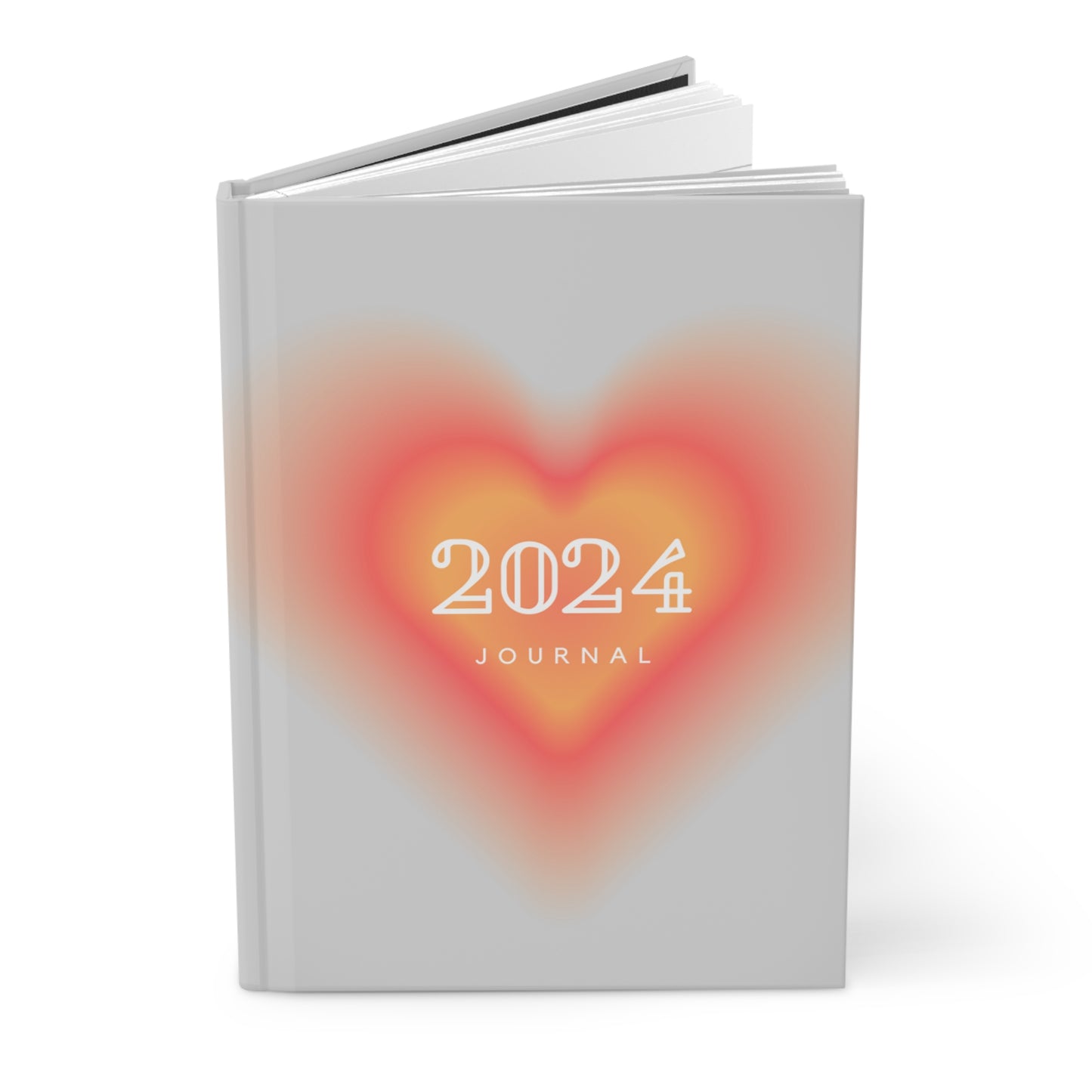 Hardcover Journal Matte 'Stay Down' ORANGE HEART