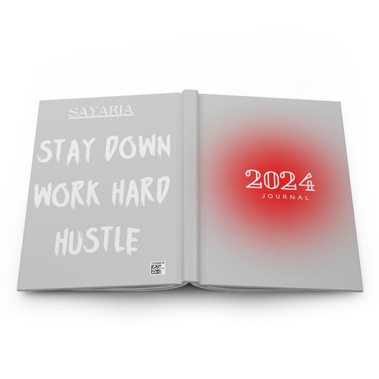 Hardcover Journal Matte 'Stay Down' RED